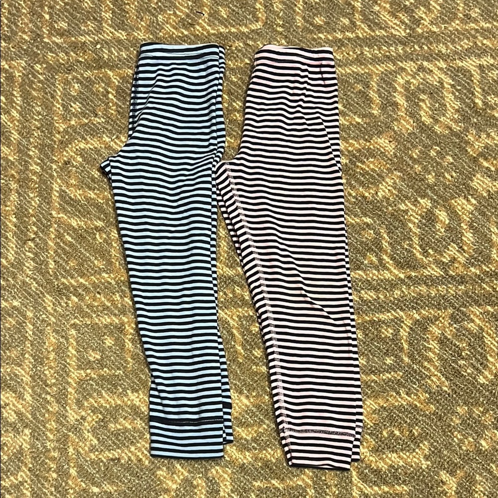 2 pairs Hanna Anderson Striped Kids Leggings